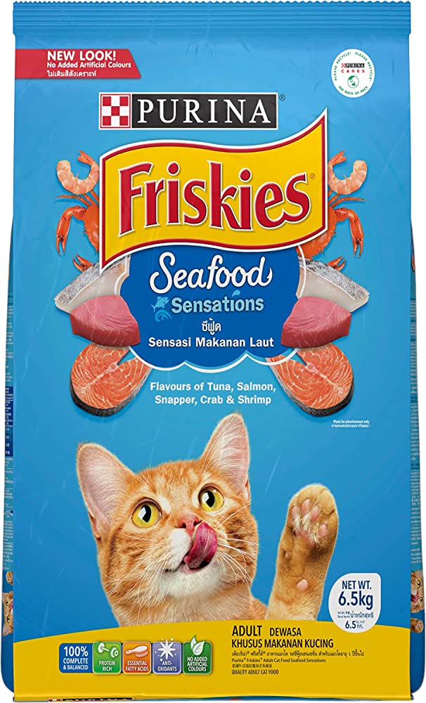 طعام قطط بطعم الماكولات البحرية من بيورينا فريسكيز، 6.5 كجم (عبوة من قطعة واحدة) 